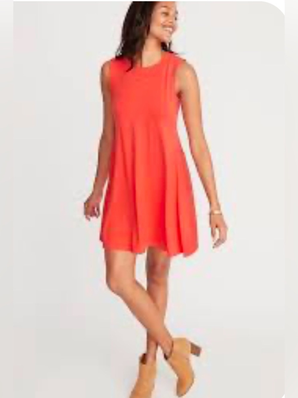GAP  Mini Dress Swing Sleeveless Cutout-Back, Soft Stretch Knit Size Medium
